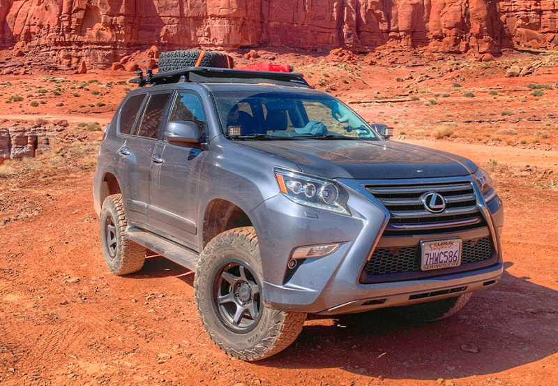 Lexus GX 460 Ditch Light Brackets Kit - Cali Raised LED - Low Profile - Amber - `10-`22